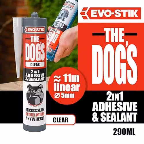 Evo-Stik Multipurpose MS Polymer Adhesive and Sealant, Transparent, 290ml – 2