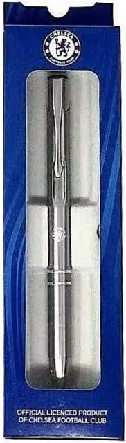 Chelsea FC Crest Metal Ballpoint Pen in Silver