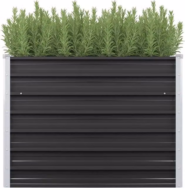 Berkfield Home Garden Anthracite Galvanised Steel Raised Bed, W/D/H: 100 x 40 x 77 cm – 1
