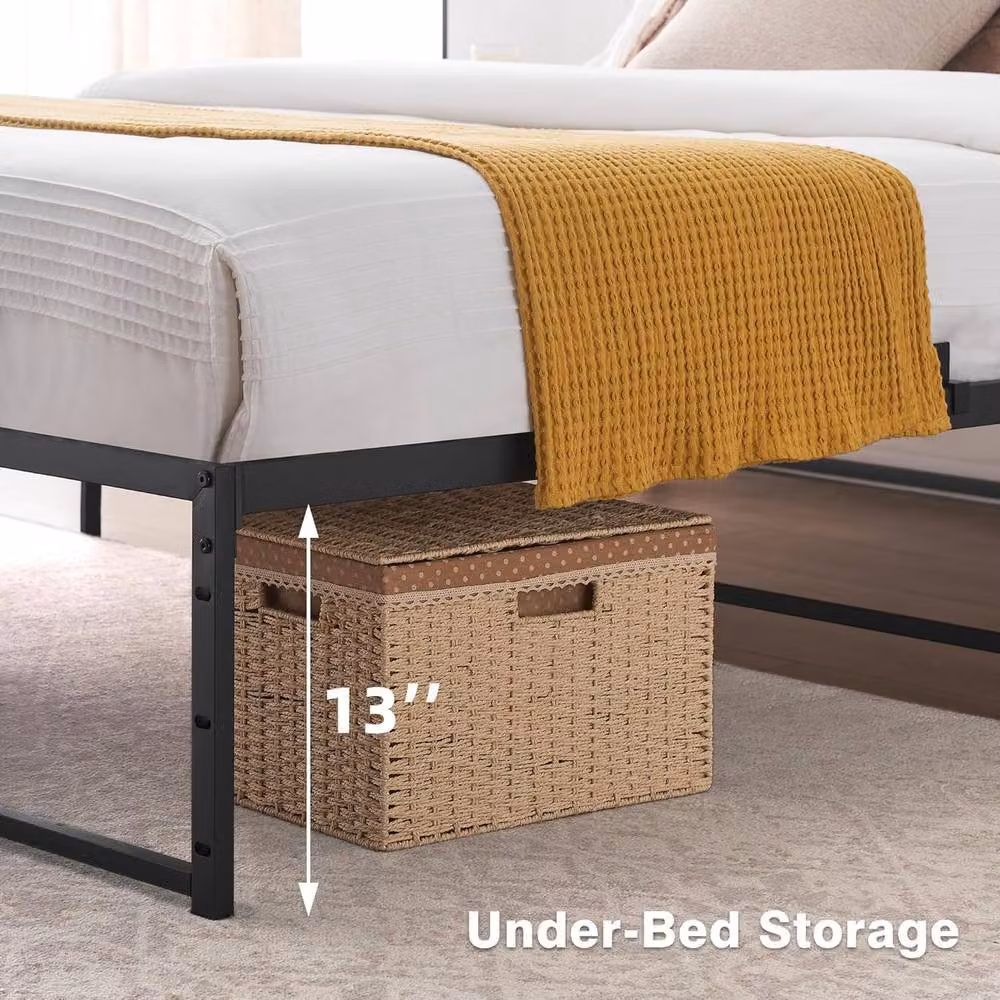 London Boutique King Metal Platform Bed Frame, Black, W: 153 cm, D: 203 cm – 2