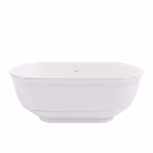 Balterley Rushton Luxury Contemporary Freestanding Oval Double Ended Bath Tub, Polished White, W: 1745 mm, D: 895 mm