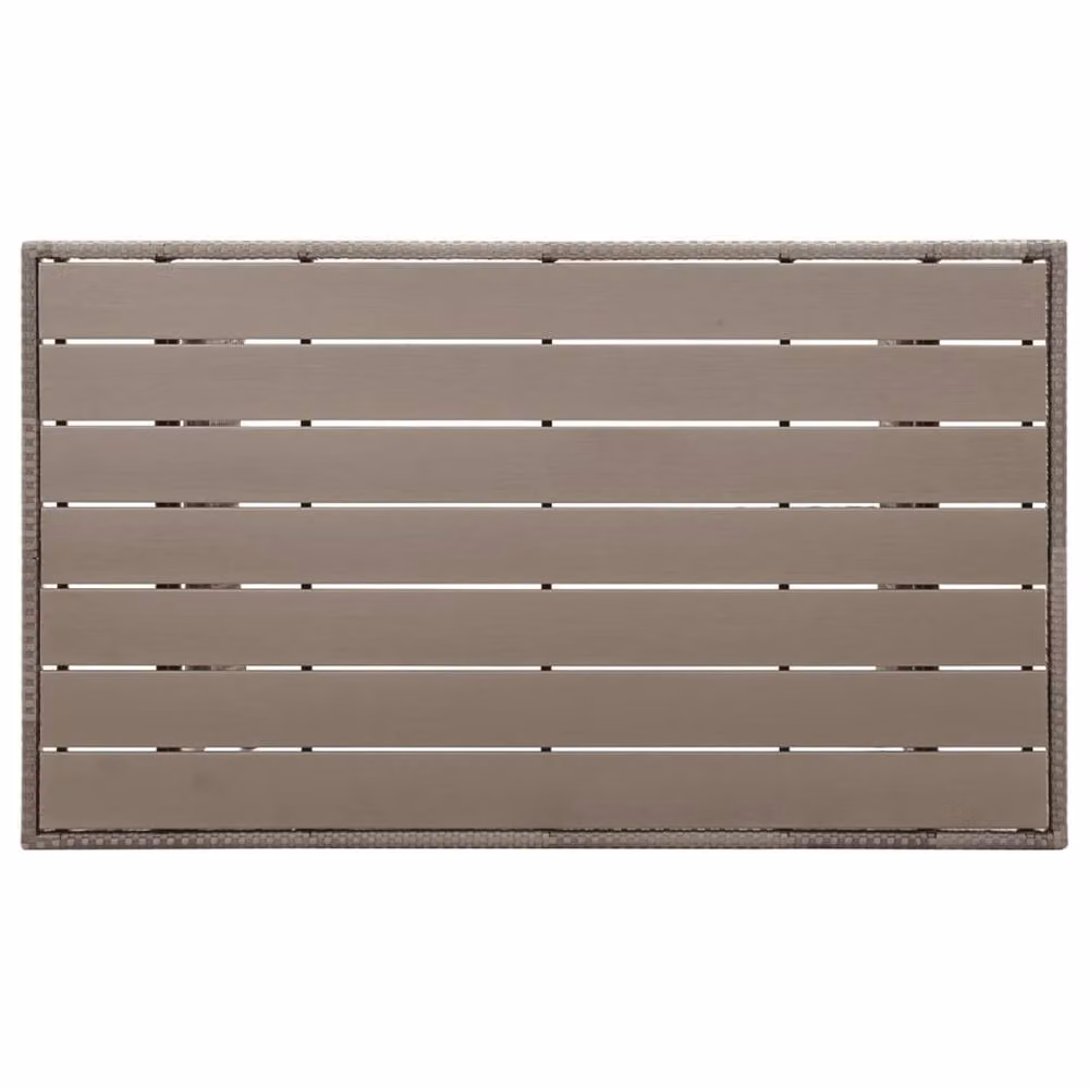 Berkfield Home Grey Poly Rattan Garden Table W/D/H: 120 x 70 x 66 cm – 3
