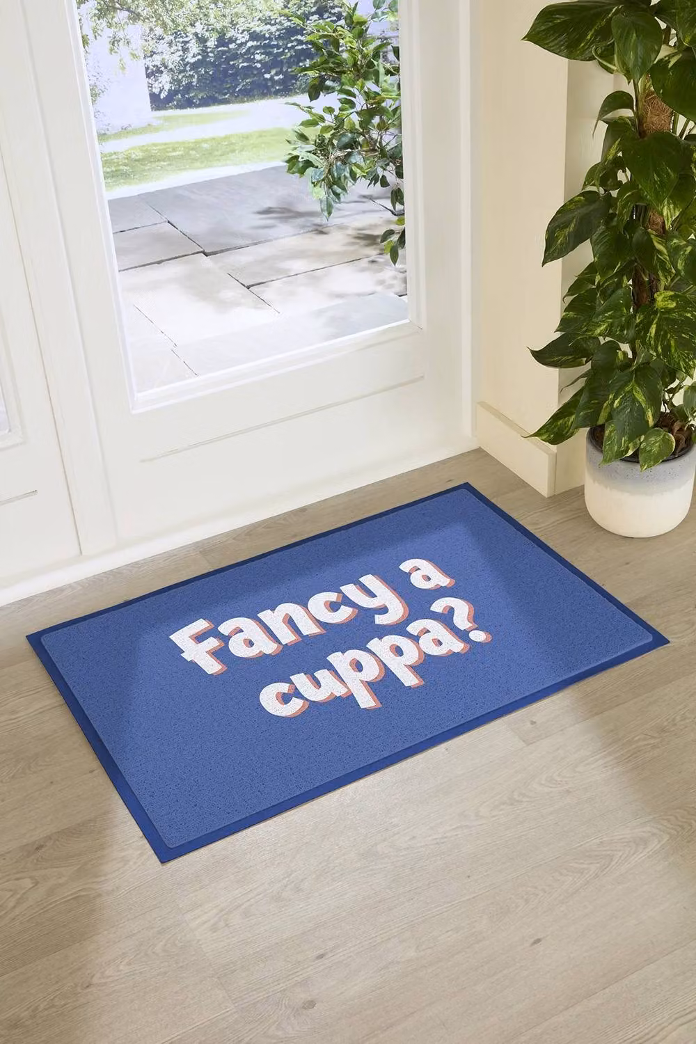 Artsy Mats Fancy a Cuppa Doormat, Multicolour Blue, W: 70 cm, D: 40 cm – 2