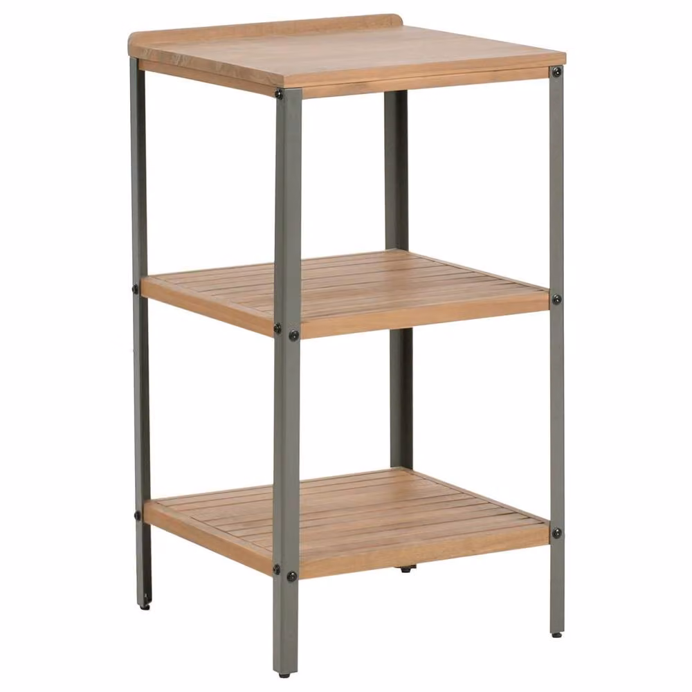 Wyld and Coco Acacia Outdoor Kitchen Island in Brown, W/D/H: 50 x 50 x 92 cm – 2