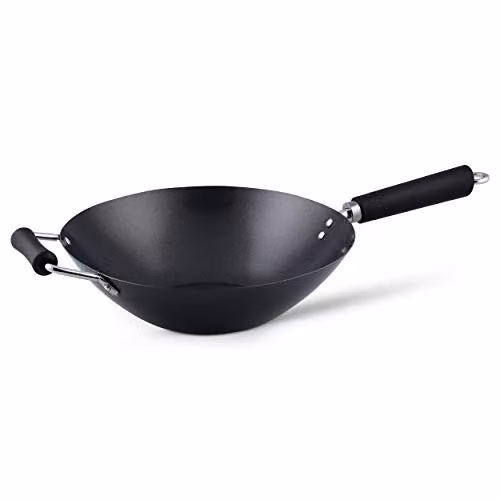Ken Hom Excellence Non-Stick Carbon Steel Wok, Black, Diameter: 31 cm – 1
