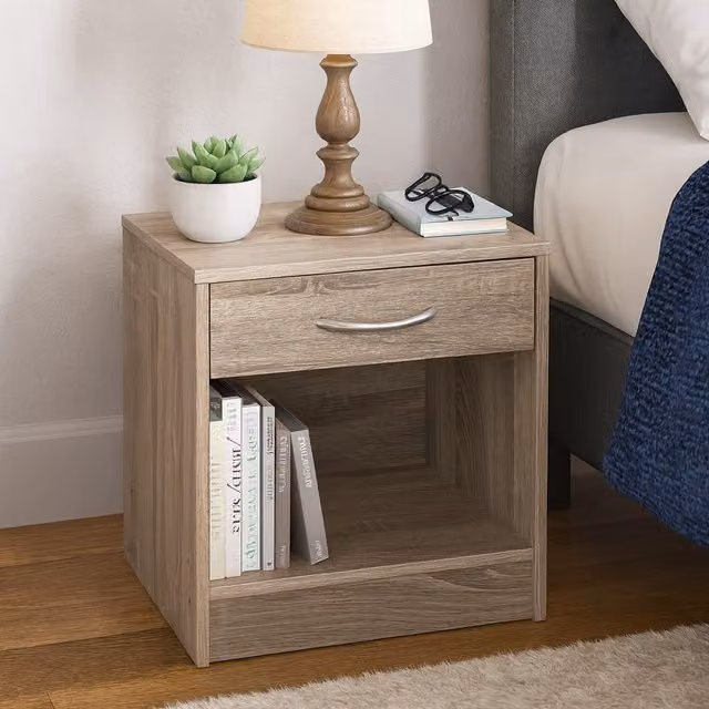 Spot On Dealz Modern Oak 1 Drawer Bedside Table