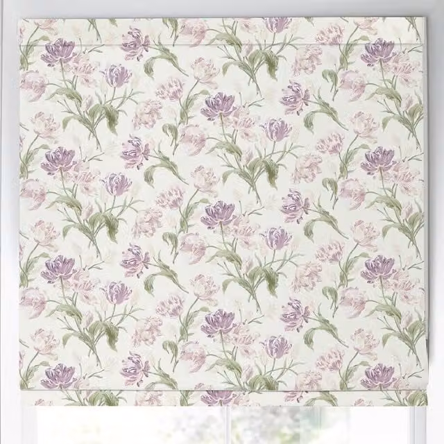 Laura Ashley Gosford Made to Measure Blackout Roman Blind in Purple Floral Design