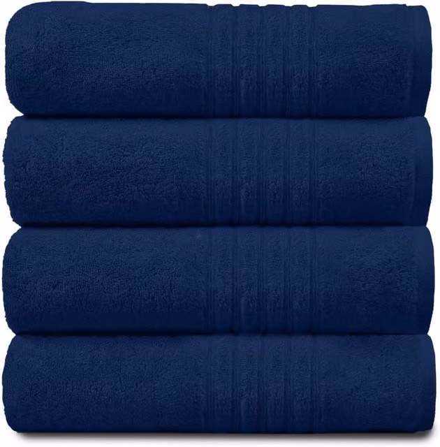 Gaveno Cavailia 4 Pack Hampton Cotton Bath Sheets in Navy Blue – 1