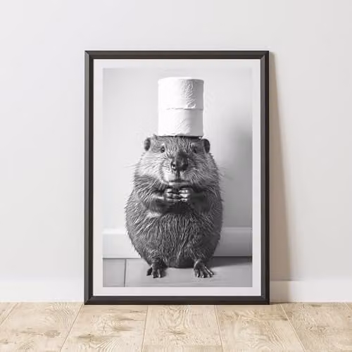 60 SECOND MAKEOVER Beaver Toilet Roll Animal Print Paper Poster, A4