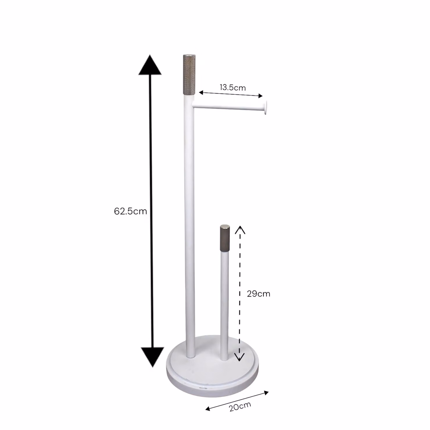 Showerdrape Chester White and Silver Freestanding Toilet Roll Holder and Spare Paper Holder Combination – 2