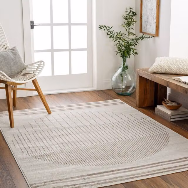 Livabliss Floransa Geometric Modern Rug in Grey, Brown and Beige, W: 160 cm, D: 215 cm