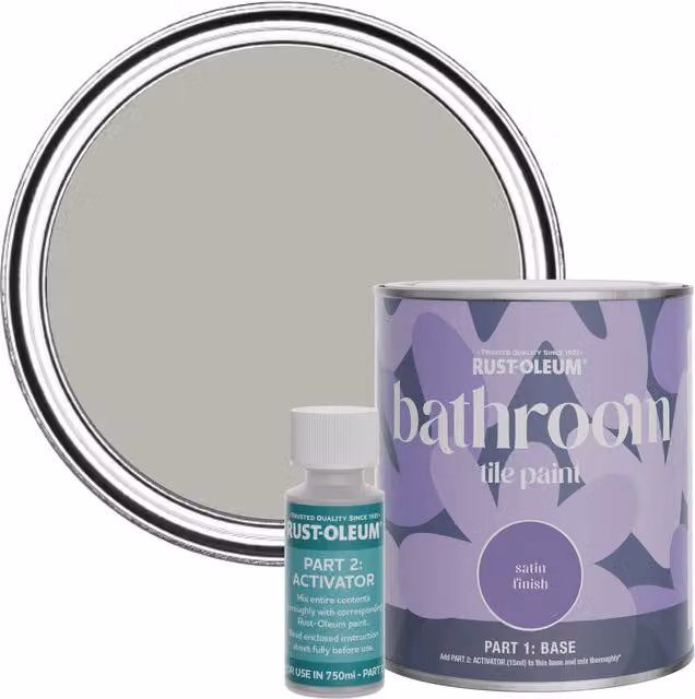 Rust-Oleum Bathroom Tile Paint in Satin Finish, Grey, 0.75 l