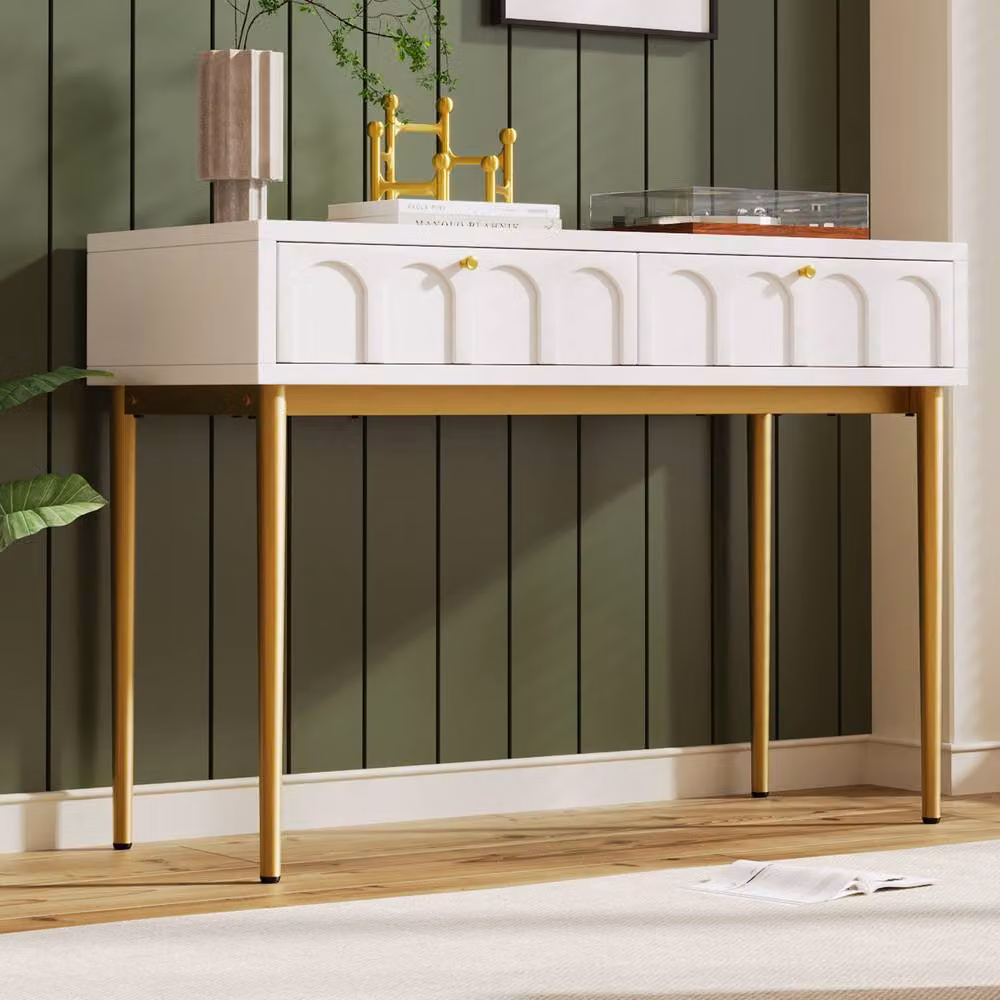 BTM Dressing Table with 2 Drawers and Chest of Drawers in White – 3