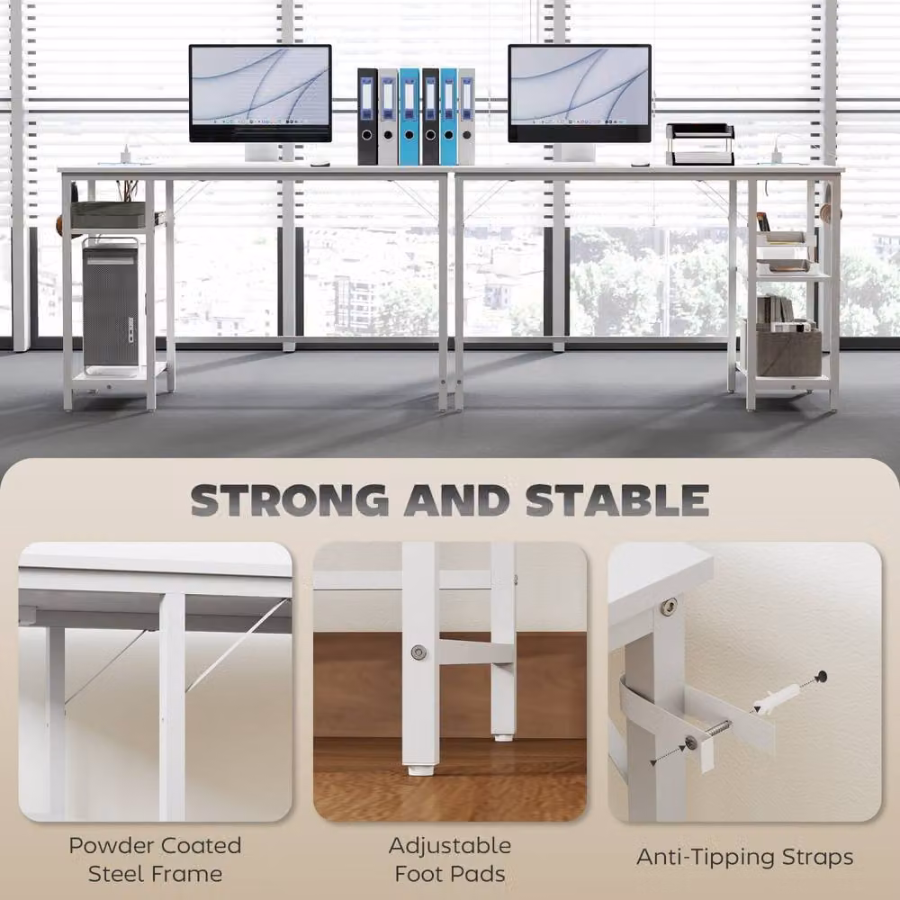 Wyld Haus Vima White Modern Home Office and Gaming Desk, W: 120 cm, D: 60 cm, H: 75 cm – 6