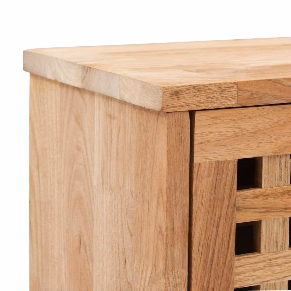 Berkfield Home Solid Walnut Wood Shoe Storage Bench in Brown, W/D/H: 94 x 20 x 38 cm – 4