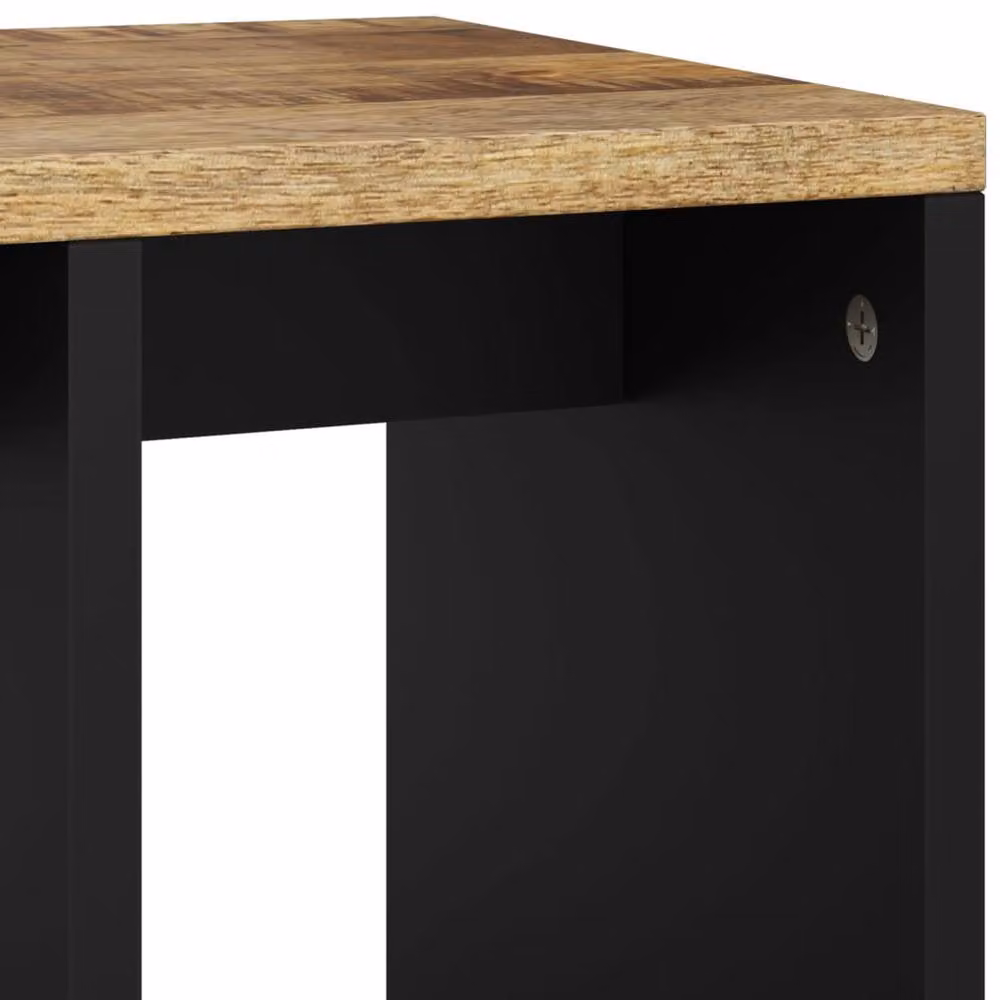 Berkfield Home Brown Mango and Engineered Wood Side Table, W: 40 cm, D: 31 cm, H: 46 cm – 5