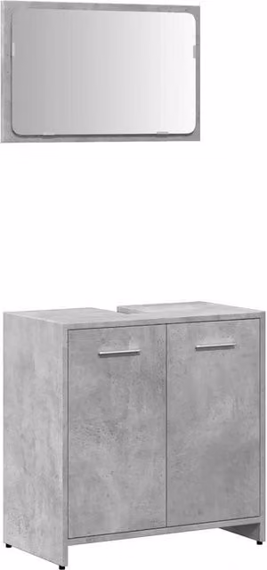 Berkfield Home Wall Mounted Bathroom Cabinet with Mirror in Concrete Grey