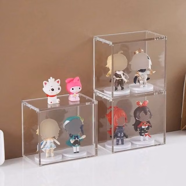 EONLION Premium Acrylic Display Case with Lid, Clear, W/D/H: 50 x 50 x 50 cm