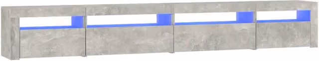 Berkfield Home Modern TV Cabinet with LED Lights in Concrete Grey, W: 270 cm, D: 40 cm, H: 40 cm – 1