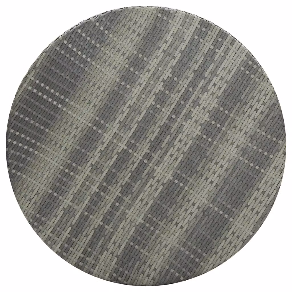 Berkfield Home Grey Poly Rattan Garden Table W: 106 cm, H: 75.5 cm – 2