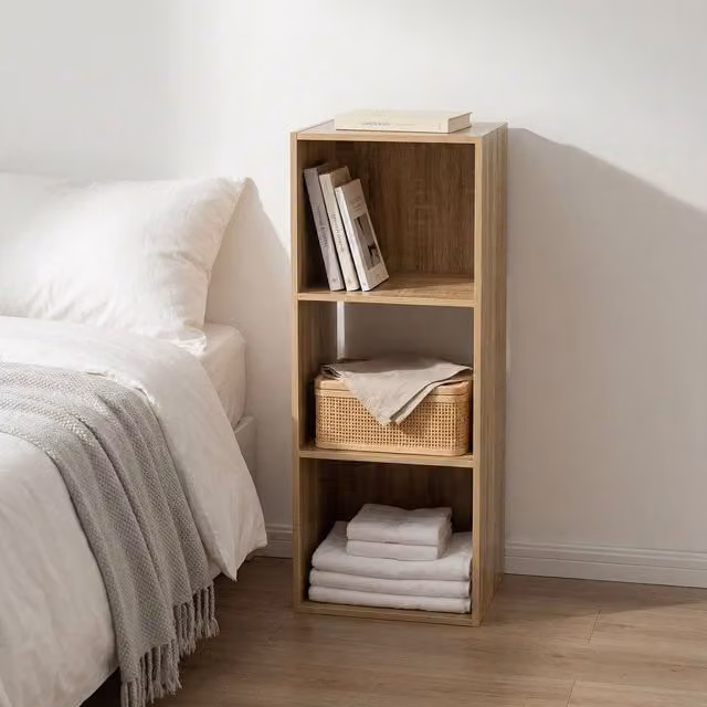 Home Garden Direct Jane 3x1 Cube Storage Box Bookshelf in Oak