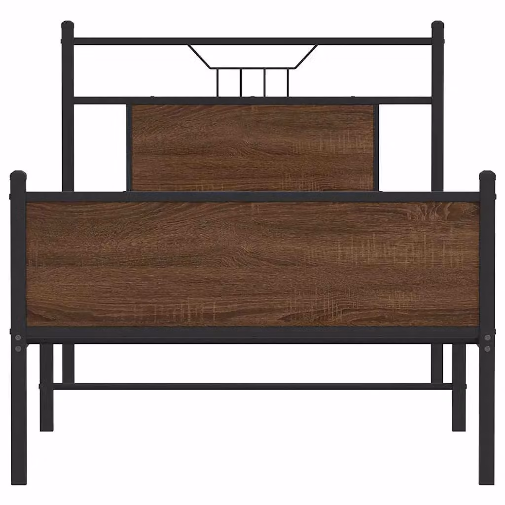 Berkfield Home Bed Frame in Brown Oak, W/D/H: 80 x 200 cm – 3