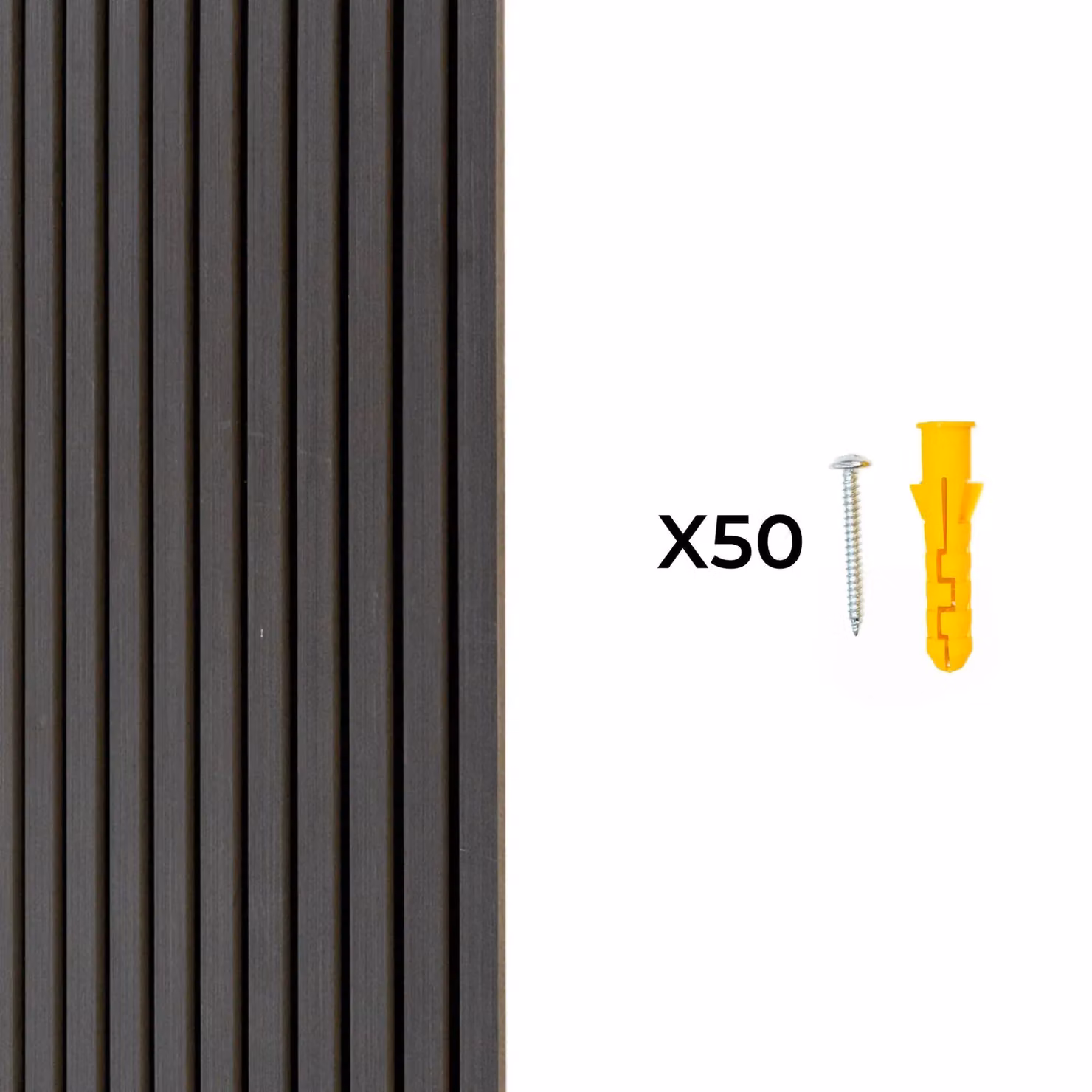 Monstershop Acoustic Slat Wall Panels, 2 Pack, Anthracite Grey MDF Wood Look, H x W x D: 240 x 60 x 1.2 cm – 6