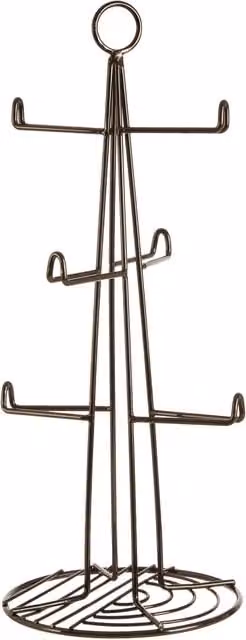 Premier Vertex 6 Cup Metal Mug Tree with Anti-Slip Base, Black