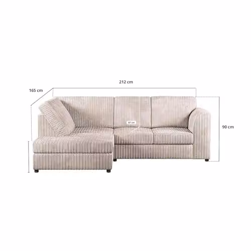 SOFASELECTION UK 4 Seater Left Hand Facing Corner Sofa in Cream Jumbo Cord – 2