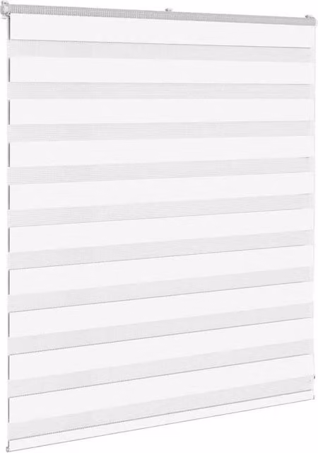Berkfield Home Elegant Zebra Blind in White Polyester, W: 135 cm, H: 100 cm