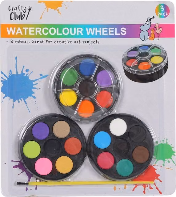 Crafty Club Watercolour Wheels Multicolour Plastic Childrens Art Set