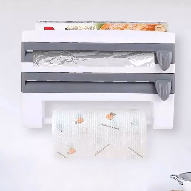 EONLION Wall Mounted Kitchen Paper Towel Roll Holder Rack with Shelf, White, Width: 100 cm – 1