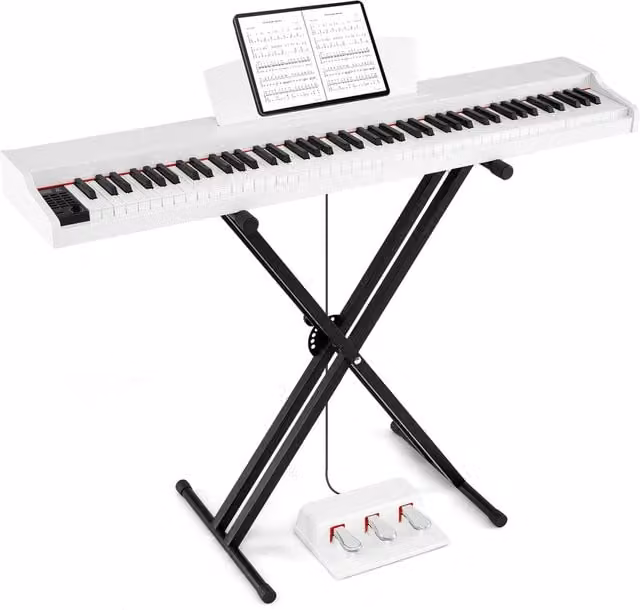 Costway 88-Key Keyboard Piano Set in White