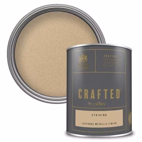 Crown Crafted Metallic Emulsion Paint for Walls and Wood, Gold, 1.25 l – 1