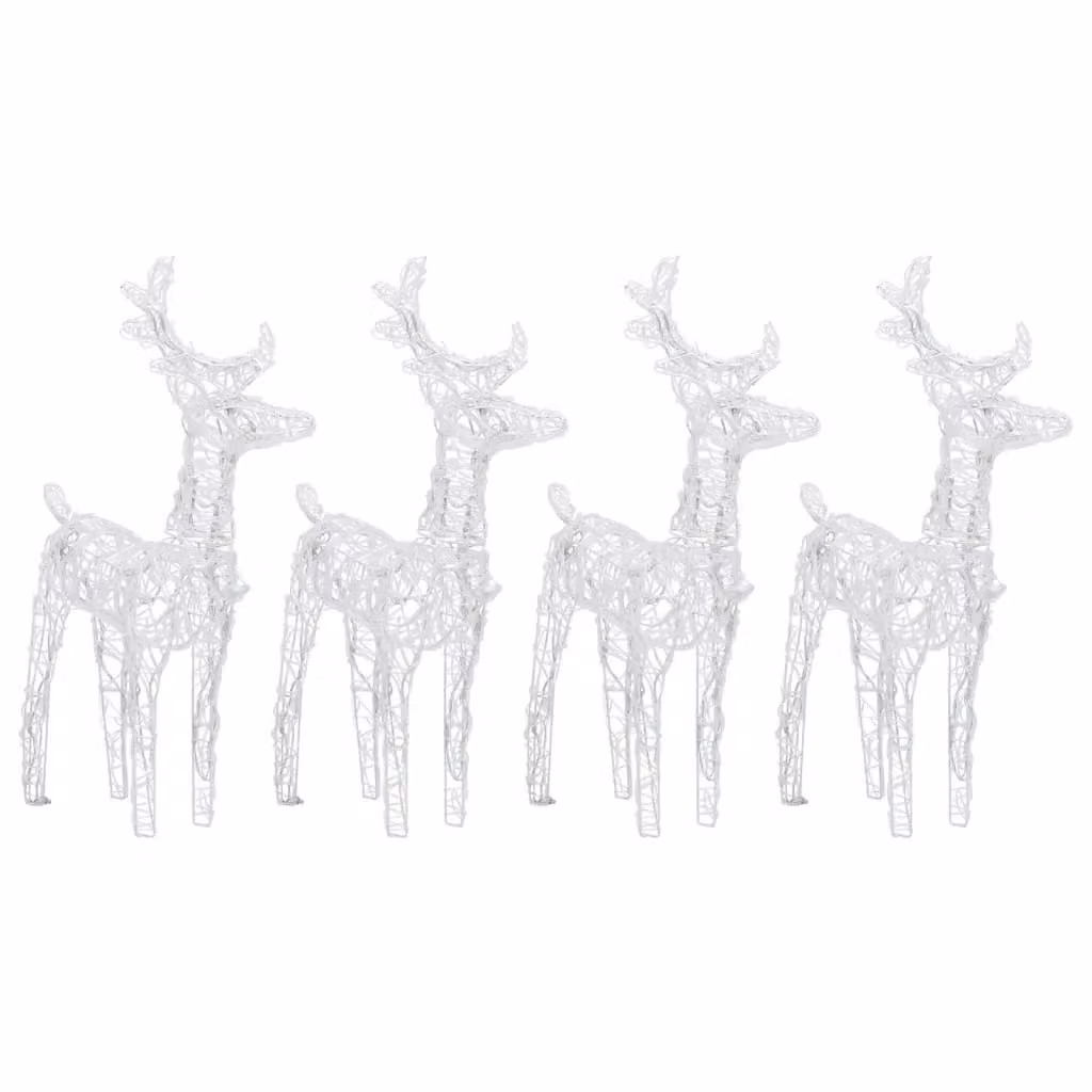 Berkfield Home Christmas Reindeers, 4 Piece Blue Acrylic LED Set with 160 LEDs