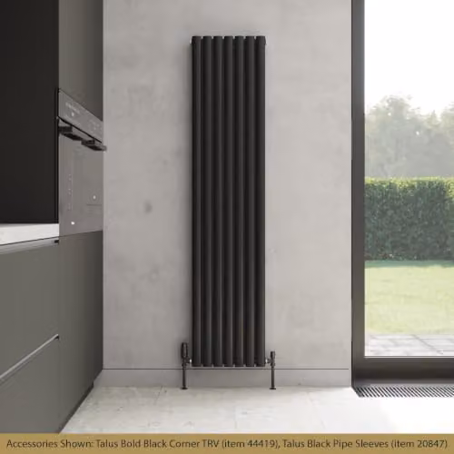 UK Radiators Omeara Black Elliptical Tube Vertical Designer Radiator, H 180 x W 40.6 cm – 3