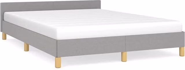 Berkfield Home Super King Fabric Bed Frame with Headboard in Light Grey, W: 180 cm, D: 200 cm
