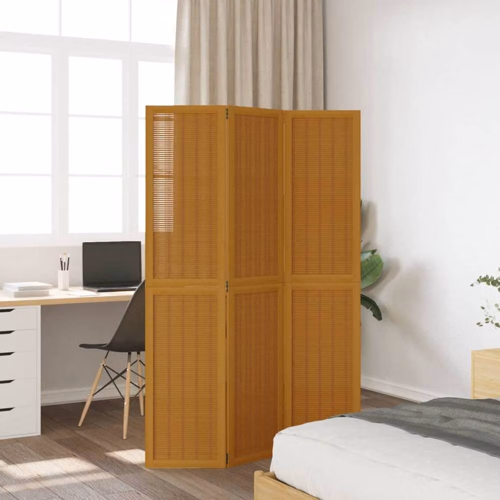 Berkfield Home 3-Panel Room Divider in Brown Solid Wood – 2