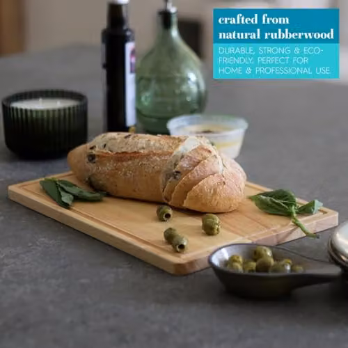 Argon Tableware Rectangular Wooden Chopping Board in Brown, W: 35 cm, D: 25 cm, H: 1.5 cm – 2