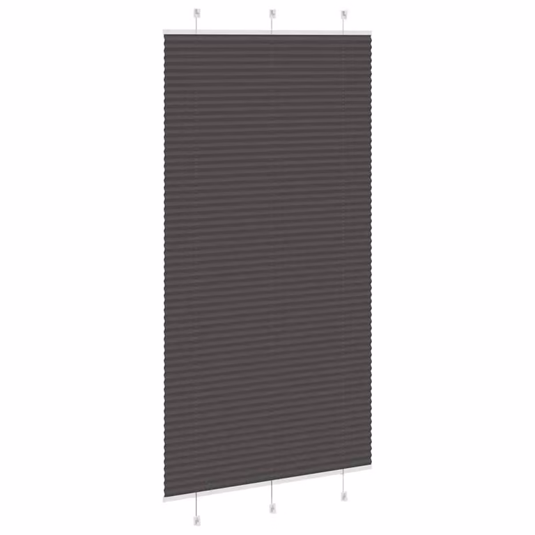 Berkfield Home Single Pleat Black Polyester Opaque Blind W: 110 cm, H: 200 cm