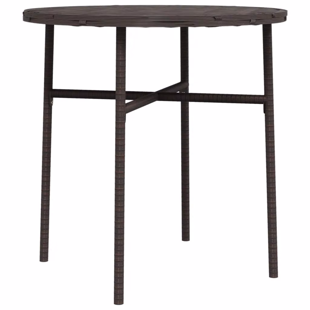 Berkfield Home Brown Poly Rattan Tea Table – 2