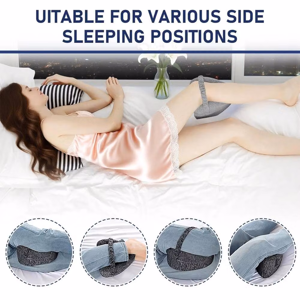 NESTLUNE Grey Memory Foam Contoured Wedge Pillow for Sciatica and Hip Pain Relief – 4