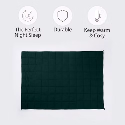 OHS Sensory Sleep Therapy Weighted Blanket for Adults, Green, W/D/H: 150 x 200 cm, 8kg – 3
