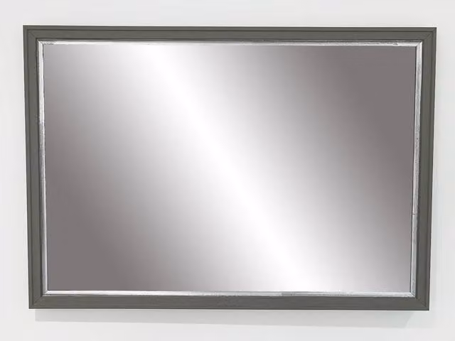 Benjamin Tate Design LTD Modern Rectangular Wall Mirror in Pale Grey with Silver Interior, 81 x 81 cm