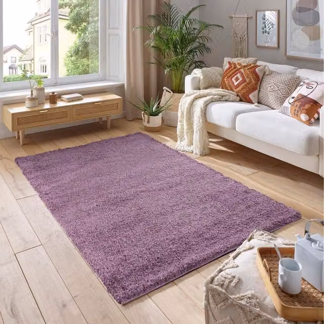 Smart Living Wholesale Ltd. Soft Fluffy Thick Pile Shaggy Area Rug in Pink and Purple, Rectangular, Width: 290 cm
