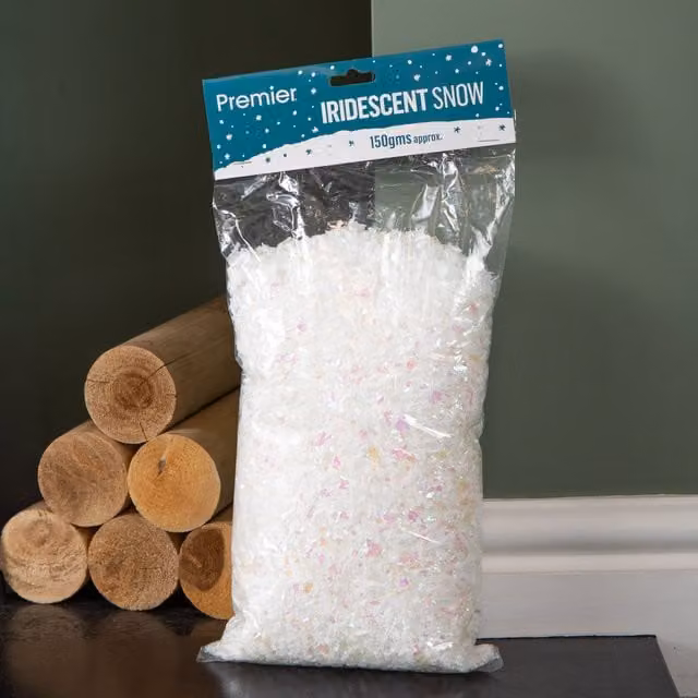 Samuel Alexander Frosted Iridescent Fake Christmas Snow Decoration, White, 150g