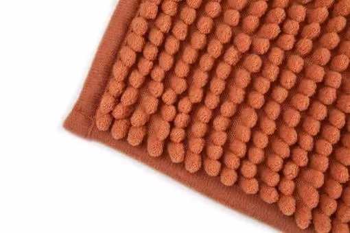 New Edge Blinds Marlow Collection Non-Slip Chenille Bathroom Rug in Orange, Width: 45 cm, Length: 75 cm – 2