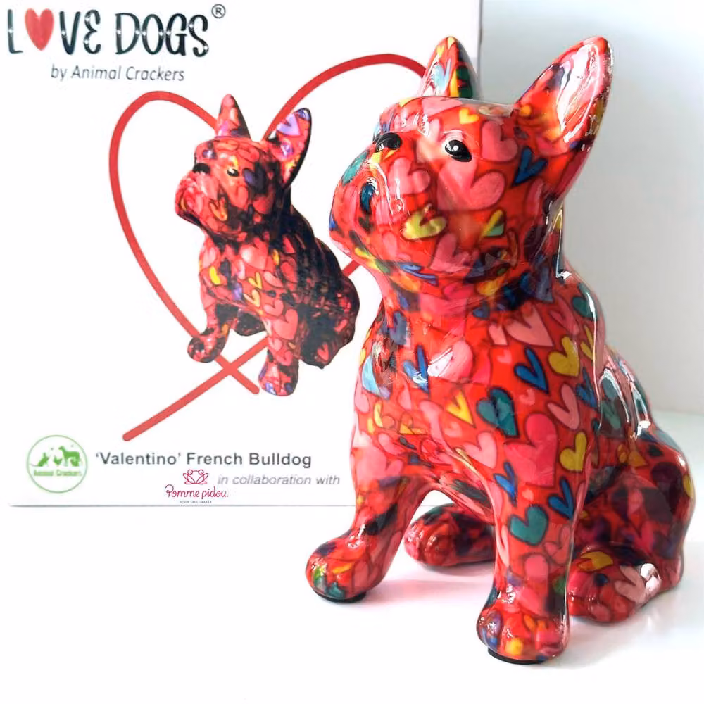 Animal Crackers Pomme Pidou Valentino French Bulldog Multicolour Ceramic Figurine H: 11.5 cm x W: 22.5 cm x D: 19 cm – 2