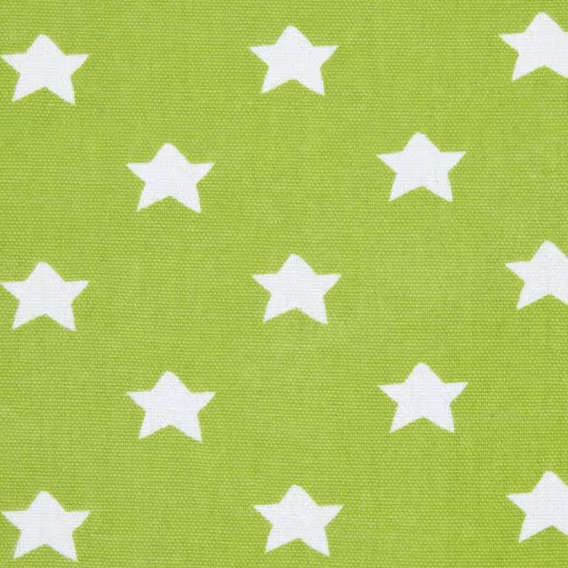 Homescapes Pure Cotton Stars Fabric, Green, 150cm Wide