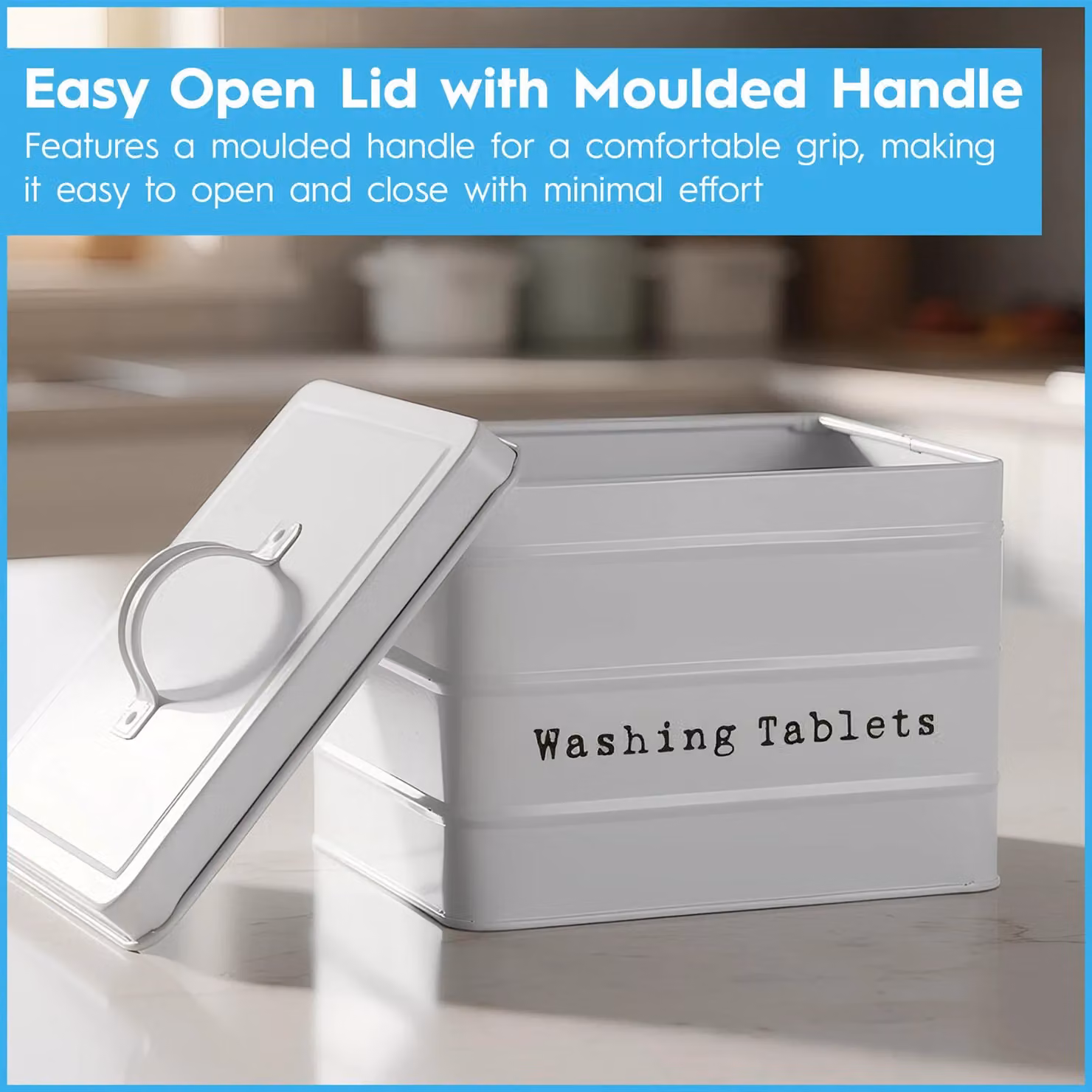 Harbour Housewares 2 Piece Vintage Metal Utility Canister Storage Set in White – 6